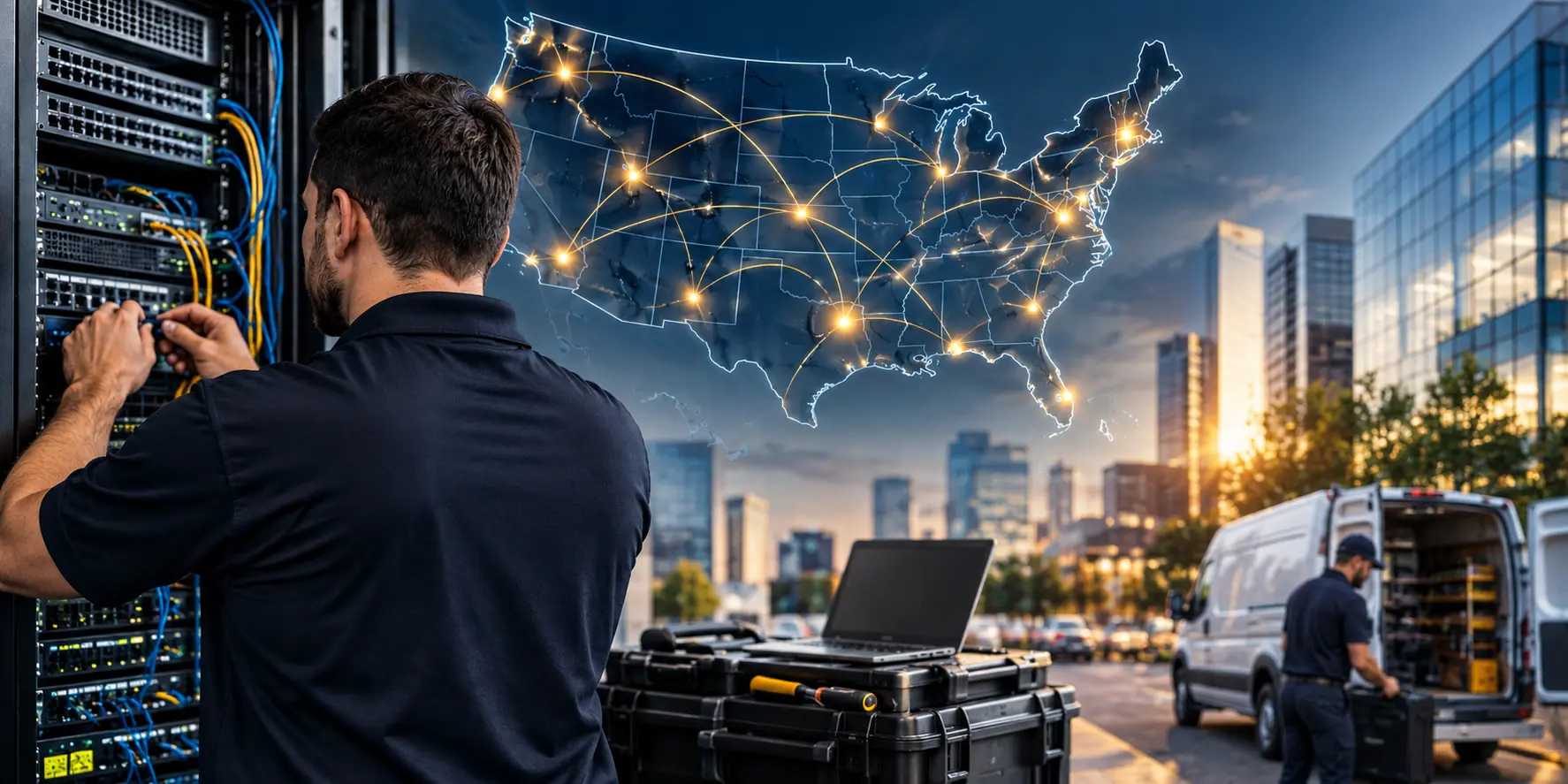 Nationwide IT field service technicians supporting multiple business locations